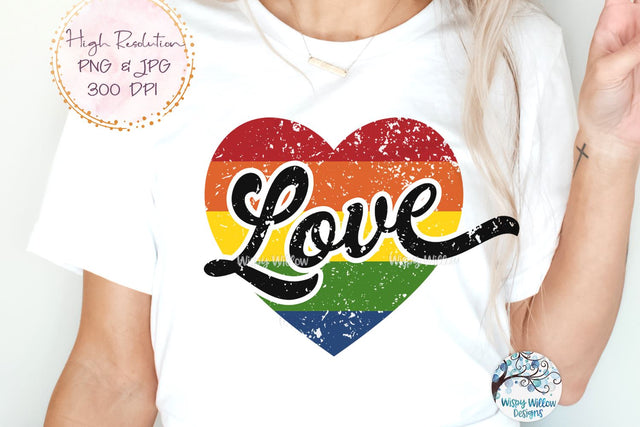 LGBTQ Love Heart Sublimation Png Sublimation Wispy Willow Designs 