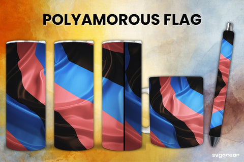 LGBTQ+ Polyamorous Flag Bundle | Tumbler | Mug | Pen Sublimation SvgOcean 