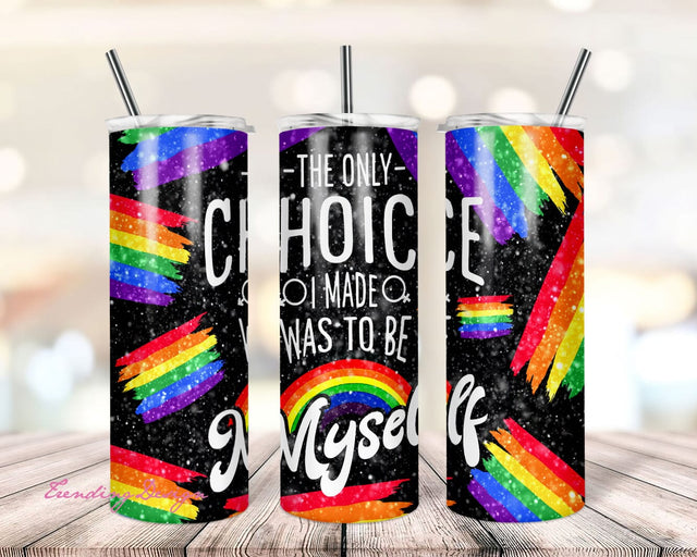 LGBTQ Pride Month, Gay, Love is Love, Proud, Rainbow design, 20oz Skinny Tumbler Sublimation Wrap, PNG Digital Download Sublimation TrendingDesign 