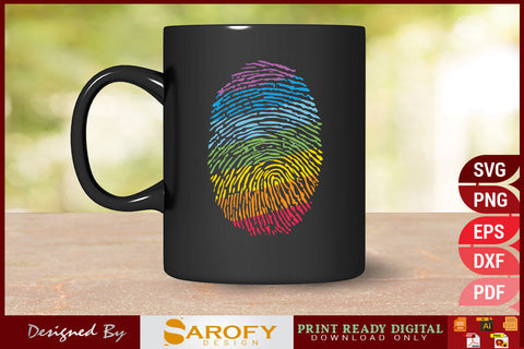 LGBTQ pride month rainbow fingerprint SVG Sarofydesign 