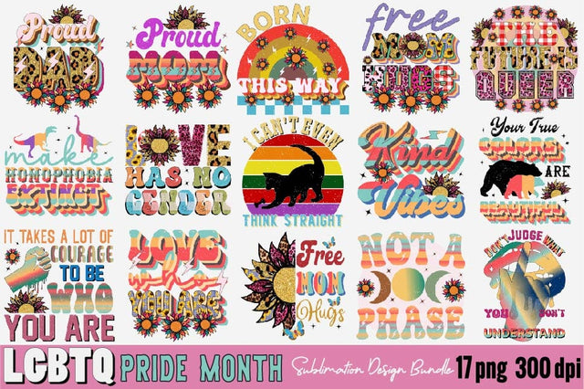LGBTQ Pride Month Sublimation Design Bundle Sublimation SVGArt 
