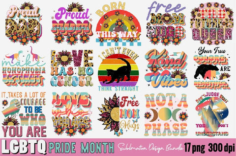 LGBTQ Pride Month Sublimation Design Bundle Sublimation SVGArt 