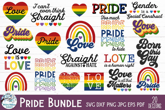 LGBTQ Pride SVG Bundle SVG Wispy Willow Designs 