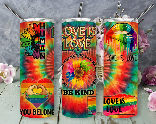 LGBTQ Pride Tumbler Template, LGBTQ Quotes 20oz Skinny Tumbler, Rainbow Tumbler Wrap, Pride Flag Design Tumbler, LGBT Support Tumbler Png, Digital Download Sublimation DesignSVG 