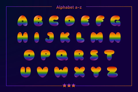 LGBTQ Rainbow Color Fonts Font Fox7 By Rattana 