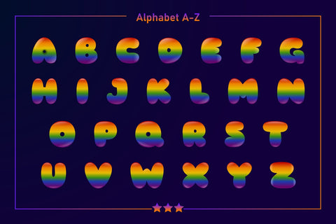 LGBTQ Rainbow Color Fonts Font Fox7 By Rattana 