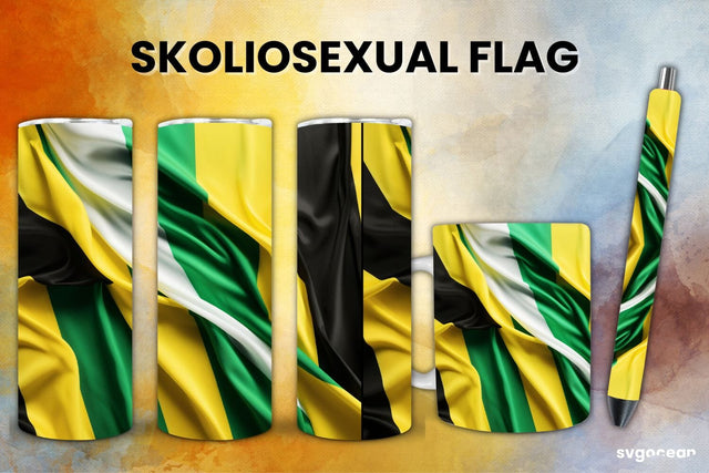 LGBTQ+ Skoliosexual Flag Bundle | Tumbler | Mug | Pen Sublimation SvgOcean 