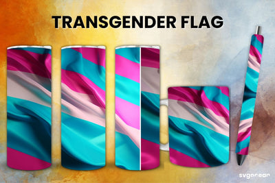 LGBTQ+ Transgender Flag Bundle | Tumbler | Mug | Pen Sublimation SvgOcean 
