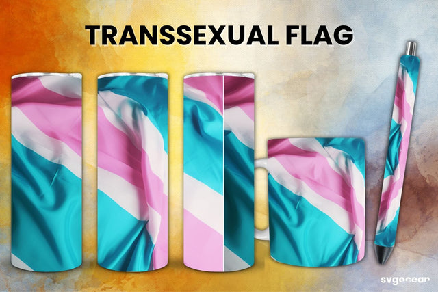 LGBTQ+ Transsexual Flag Bundle | Tumbler | Mug | Pen Sublimation SvgOcean 