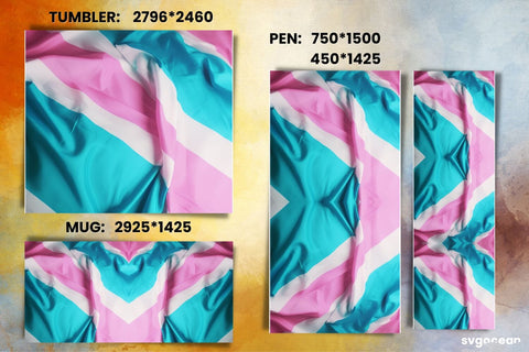 LGBTQ+ Transsexual Flag Bundle | Tumbler | Mug | Pen Sublimation SvgOcean 