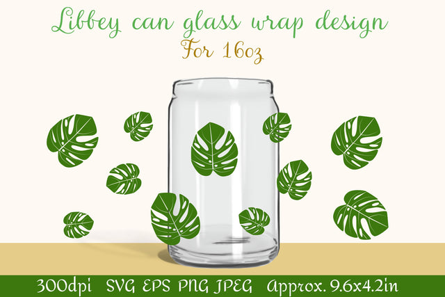 Libbey beer can glass wrap design 16oz SVG LuckyTurtleArt 