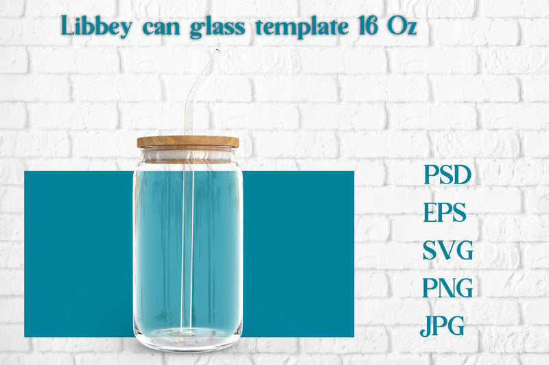 Libbey can glass template | Can glass wrap 16 Oz Sublimation Svetana Studio 