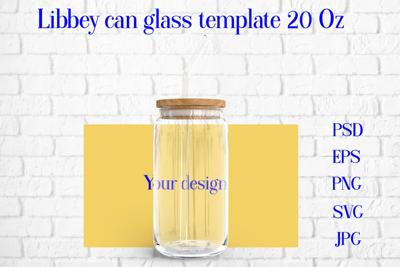 Libbey can glass template | Can glass wrap 20 Oz Sublimation Svetana Studio 