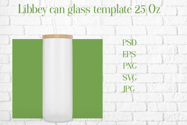Libbey can glass template | Can glass wrap 25 Oz Sublimation Svetana Studio 