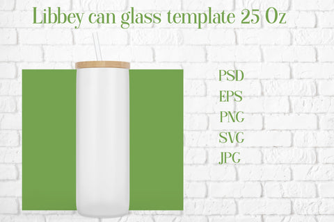 Libbey can glass template | Can glass wrap 25 Oz Sublimation Svetana Studio 