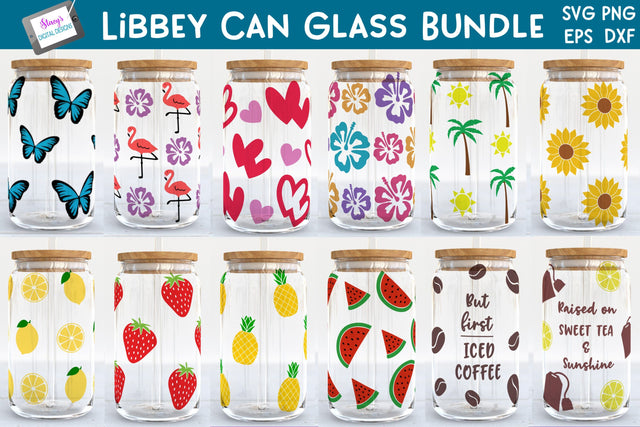 Libbey Can Glass Wrap Bundle | Beer Can Glass Bundle | 16oz SVG Stacys Digital Designs 
