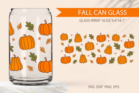 Libbey can glass wrap fall pumpkin SVG KMarinaDesign 