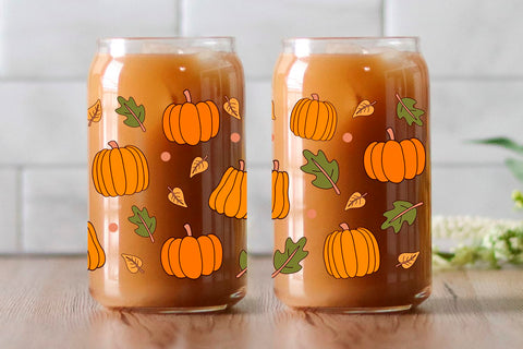 Libbey can glass wrap fall pumpkin SVG KMarinaDesign 