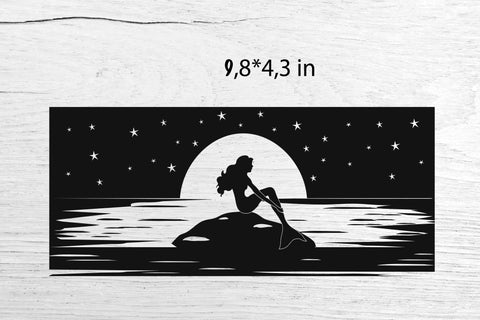 Libbey Can Glass Wrap Mermaid. Can Glass Full Wrap Cut File. SVG Samaha Design 