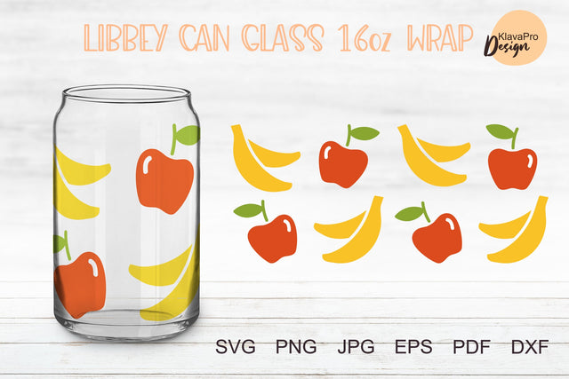 Libbey glass 16oz | Can glass wrap svg| Fruit svg SVG Klava P 
