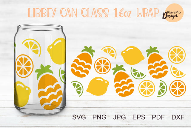 Libbey glass 16oz | Can glass wrap svg| Fruit svg SVG Klava P 