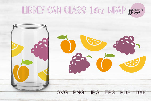 Libbey glass 16oz | Can glass wrap svg| Fruit svg SVG Klava P 