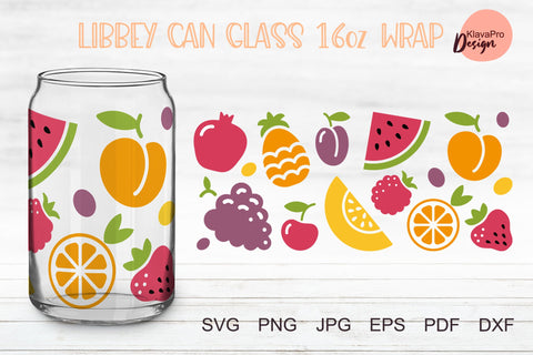 Libbey glass Bundle 16oz | Can glass wraps svg| fruits svg SVG Klava P 