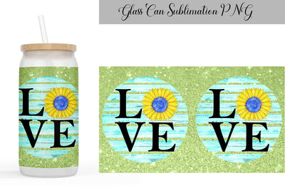 Libbey Glass Can Summer | Sunflower Beer Can Glass Sublimation WatercolorColorDream 