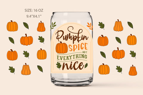Libbey glass can wrap fall SVG KMarinaDesign 