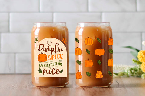 Libbey glass can wrap fall SVG KMarinaDesign 