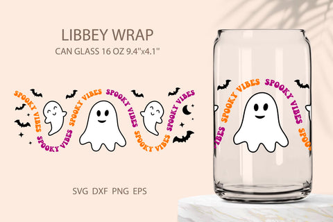 Libbey glass can wrap halloween SVG KMarinaDesign 