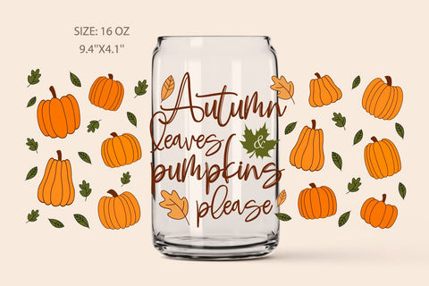Libbey glass can wrap pumpkin fall SVG KMarinaDesign 