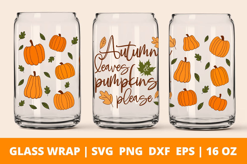 Libbey glass can wrap pumpkin fall SVG KMarinaDesign 