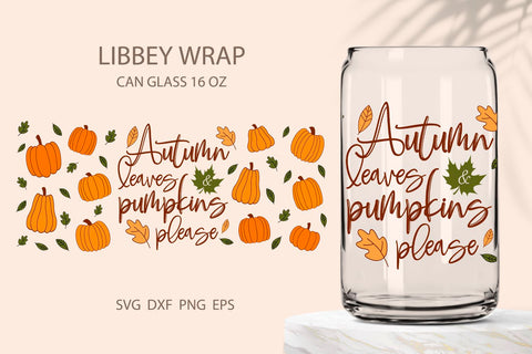 Libbey glass can wrap pumpkin fall SVG KMarinaDesign 