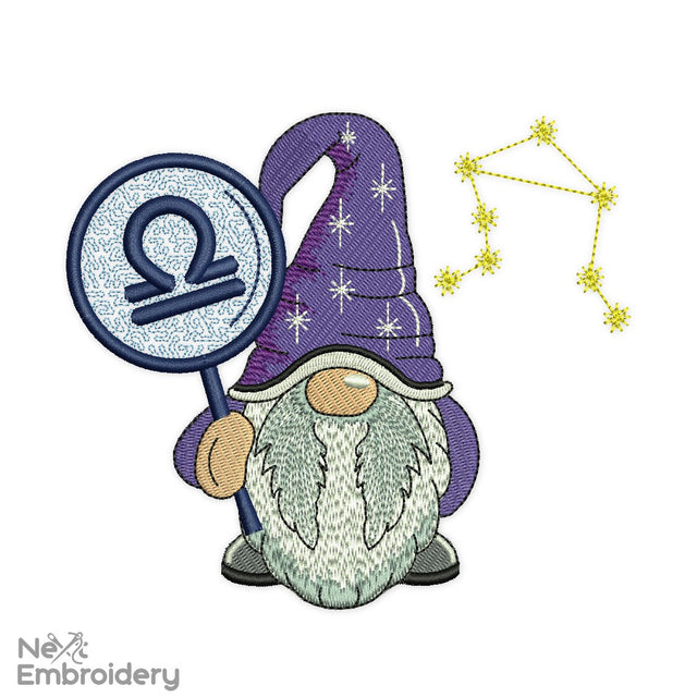 Libra Gnome Embroidery Design Embroidery/Applique DESIGNS NextEmbroidery 