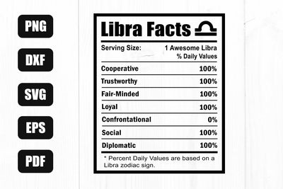 Libra Nutrition Facts Svg, Libra Zodiac Sign Svg, Libra Svg, Libra Zodiac Svg SVG Litke Designs 