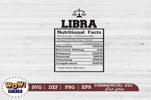 Libra Nutritional Facts Svg , Zodiac sign svg, Nutrition, Zodiac svg SVG Wowsvgstudio 