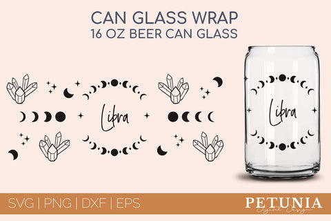 Libra Zodiac Can Glass Wrap SVG | Beer Can Glass Wrap SVG SVG Petunia Digital Design 