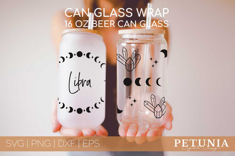 Libra Zodiac Can Glass Wrap SVG | Beer Can Glass Wrap SVG SVG Petunia Digital Design 