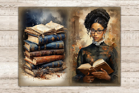 Librarian Junk Journal Kit | Vintage Digital Collage SVG GlamArtZhanna 