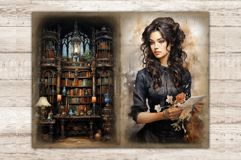 Librarian Junk Journal Page | Book Lover Bundle SVG GlamArtZhanna 