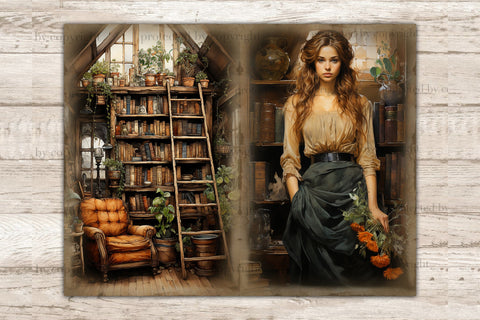 Librarian Junk Journal Page | Book Lover Bundle SVG GlamArtZhanna 