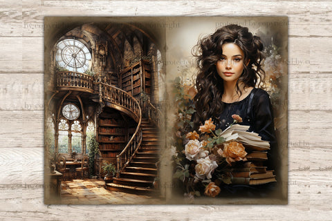 Librarian Junk Journal Page | Book Lover Bundle SVG GlamArtZhanna 