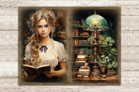 Librarian Junk Journal Page | Book Lover Bundle SVG GlamArtZhanna 