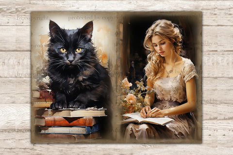 Librarian Junk Journal Page | Book Lover Bundle SVG GlamArtZhanna 