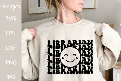 Librarian SVG Cut File With Smiley Face Free For Commercial Use SVG Sintegra 