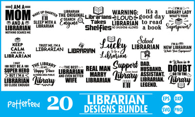 Librarian SVG Designs Bundle SVG PatternFeed8 
