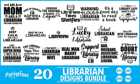 Librarian SVG Designs Bundle SVG PatternFeed8 
