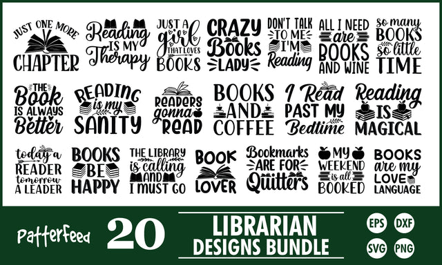 Librarian SVG Designs Bundle SVG PatternFeed8 
