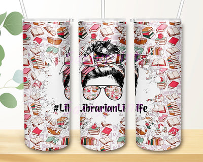Librarianlife 20 oz Skinny Tumbler Sublimation Design Sublimation sassyprint 